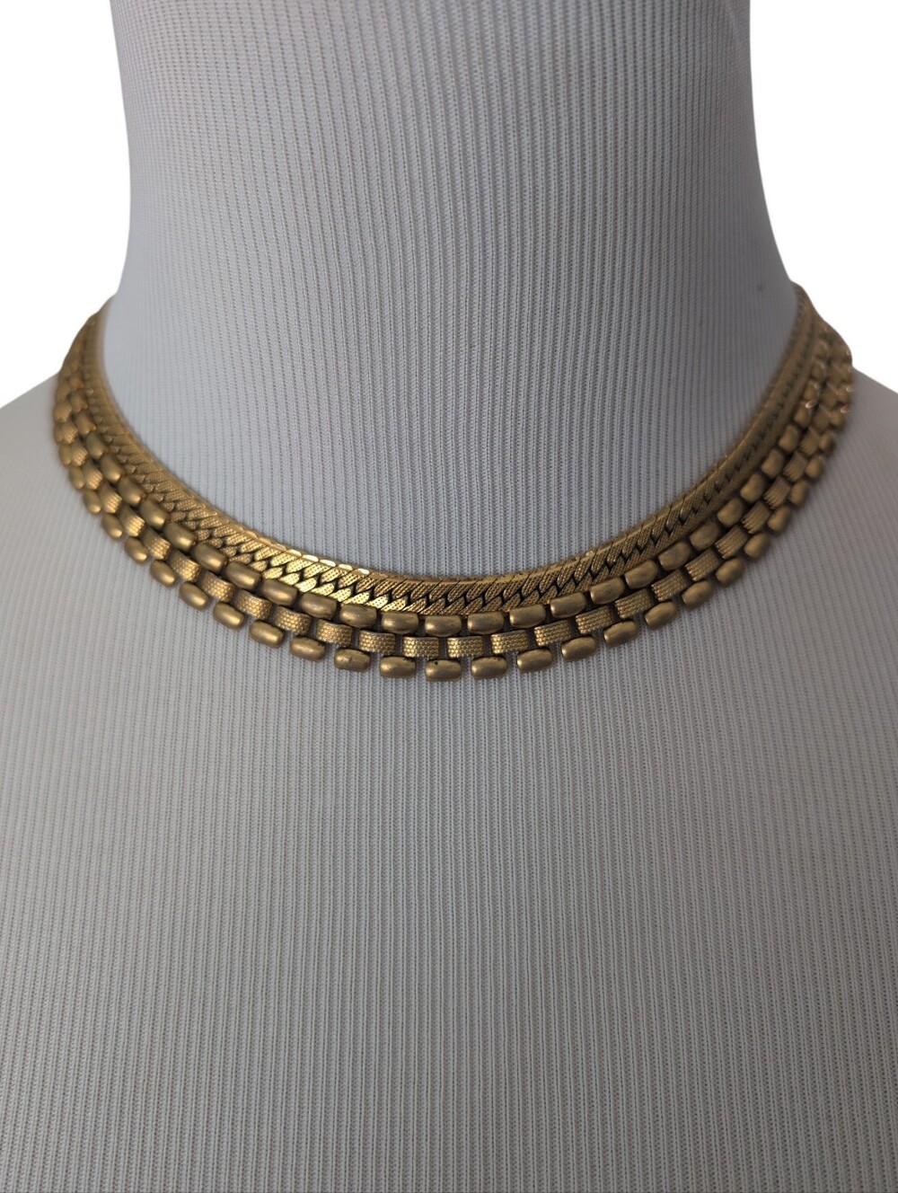 Monet Gold Tone Necklace Chains, Two Necklaces